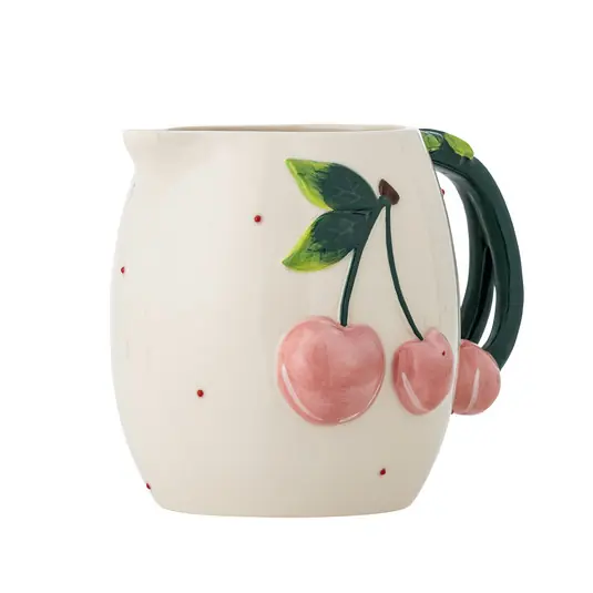 Neuheit Berrie Krug, weiß/rosa/grün, 16 cm, Keramik - Bloomingville