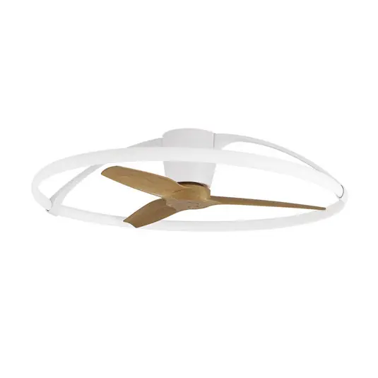 Smart LED-Deckenventilator Nepal, weiß/buche, DC - Mantra Ausverkauf