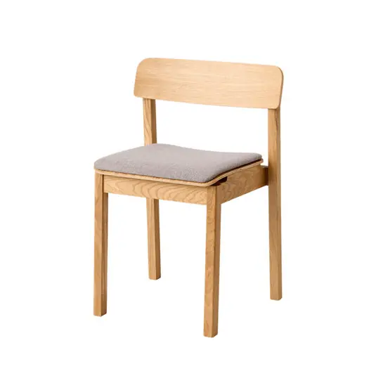 EVERYDAY Stuhl Eiche lackiert Textil grau Höhe 75 cm - Moebe Sofort Bestellen