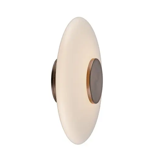 Ausverkauf Vitrum LED-Wandlampe, braun/opal Glas/Alu, Ø 22 cm - PURE