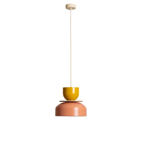 Abverkauf Uto Hängelampe koralle/gelb 30 cm Metall - ALDEX