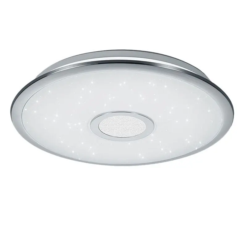 Preisreduziert Chrom Deckenlampe Kunststoff, Yailee, 30W, warm- bis kaltweiß einstellbare LED, mit Fernbedienung