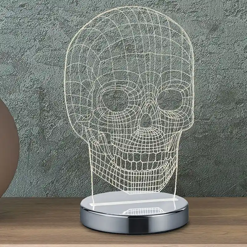 Chrom Tischleuchte Design, Berjan, 7W, warm- bis kaltweiß einstellbare LED, mit Schalter Echt