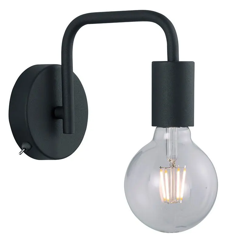 Schwarze Wandleuchte Modern, Ritual, mit Schalter Highlight