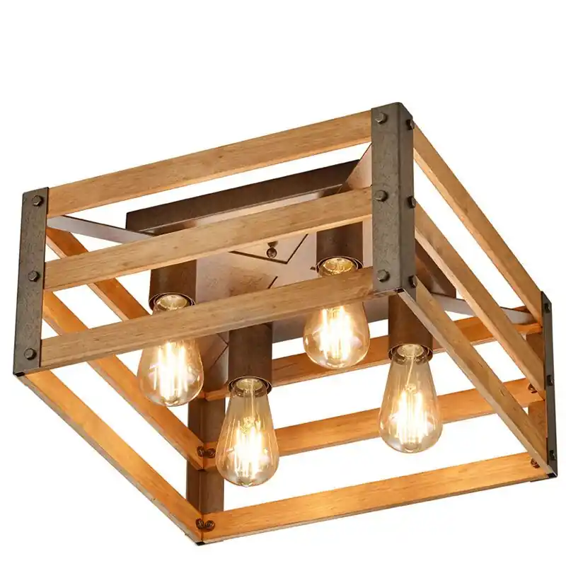 Aktuell Holz Deckenlampe Braun, Ekon