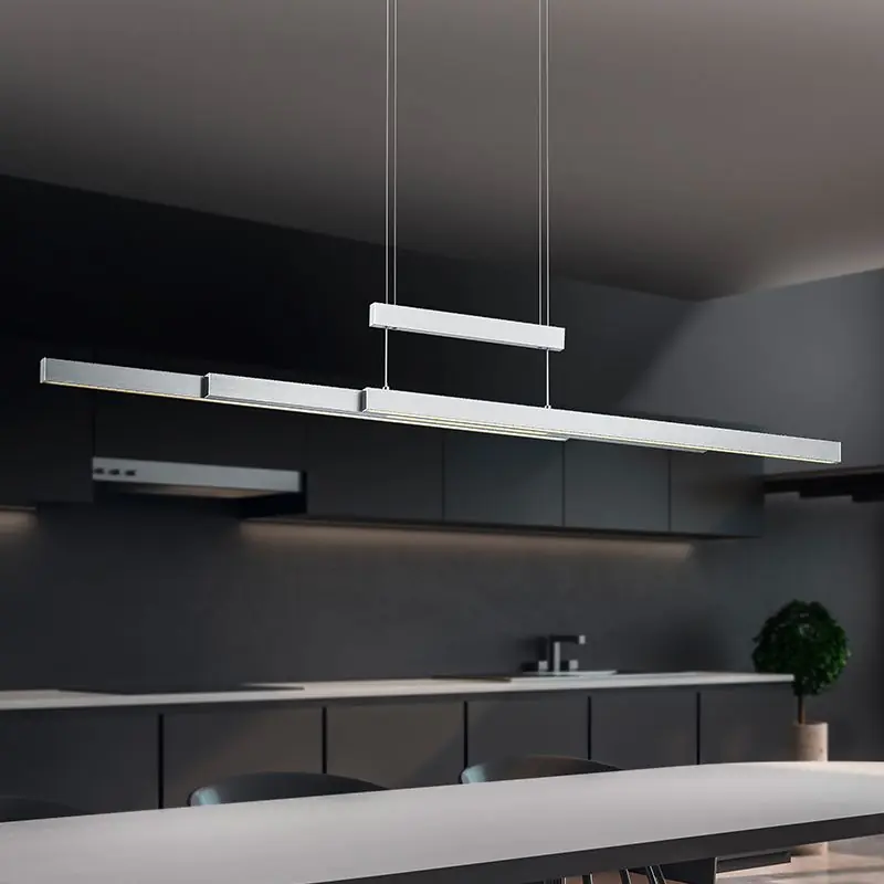 Nickel Pendelleuchte Esszimmer Modern, Jessey, 42W, warm- bis kaltweiß einstellbare LED, mit Touch-Dimmer Kracherpreis