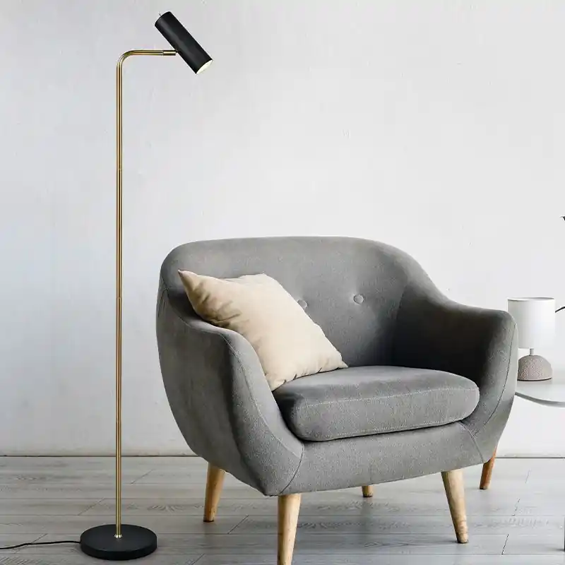 Markenprodukt Messing Stehlampe Modern, Kaso, mit Schalter