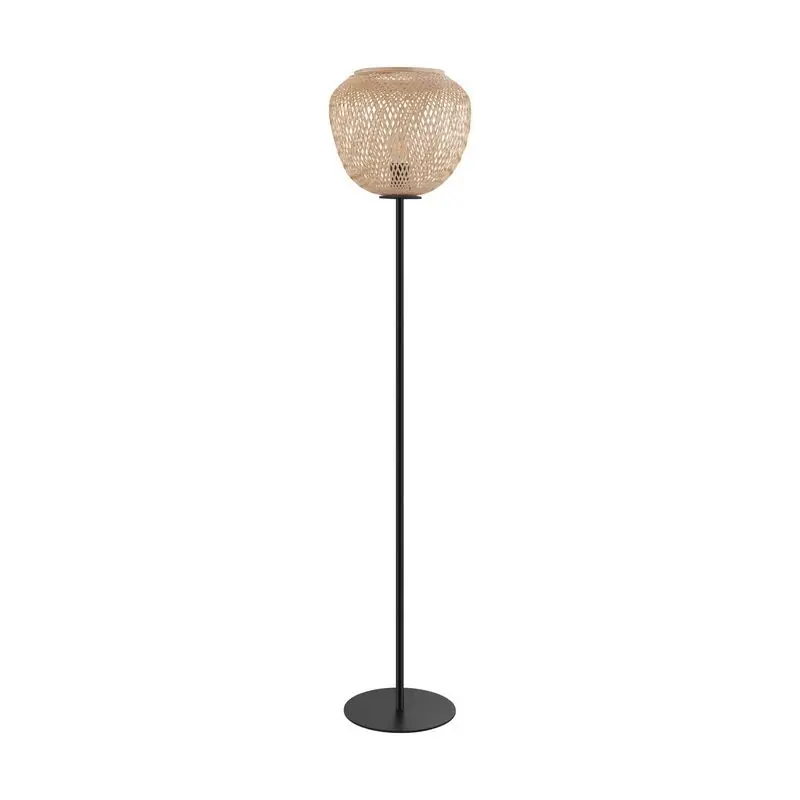 Preisreduziert Holz Stehlampe Schwarz, Nicole, mit Schalter