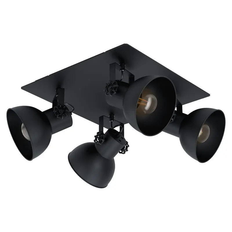 Schwarze industrielle Deckenstrahler Stahl, Angelina Super-Preis