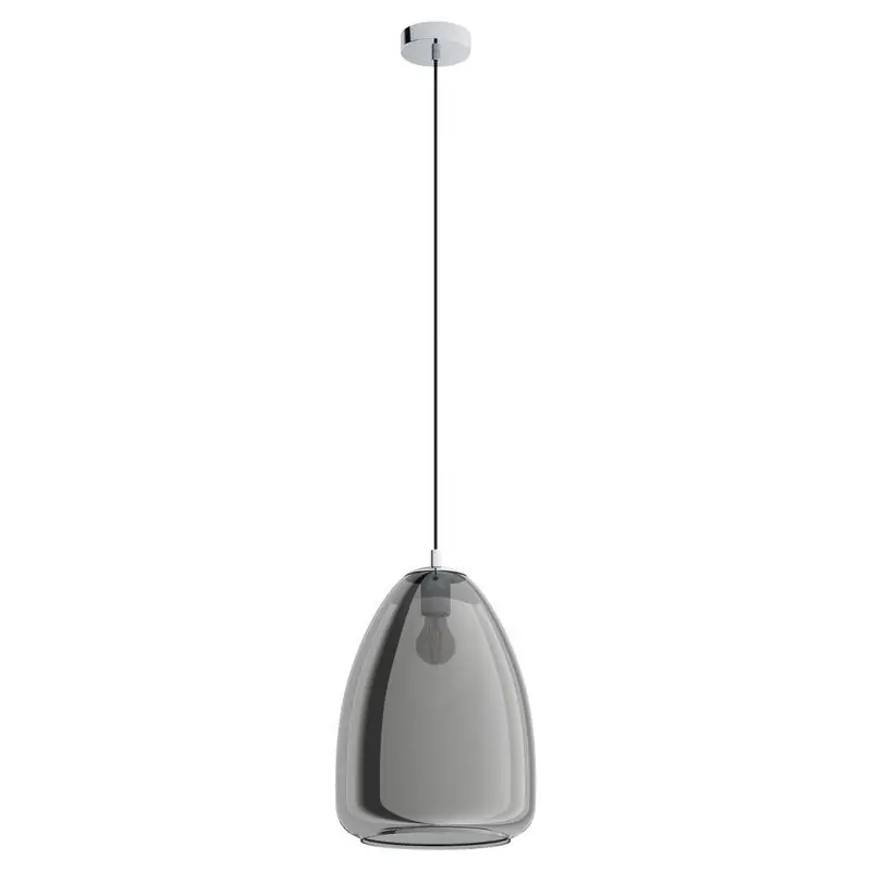 Kracherpreis Chrom Pendelleuchte Rauchglas, Fredericus