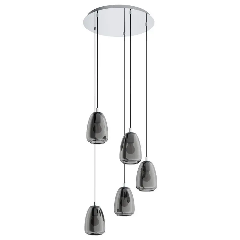 Chrom Pendelleuchte Rauchglas, Fredericus Top-Seller
