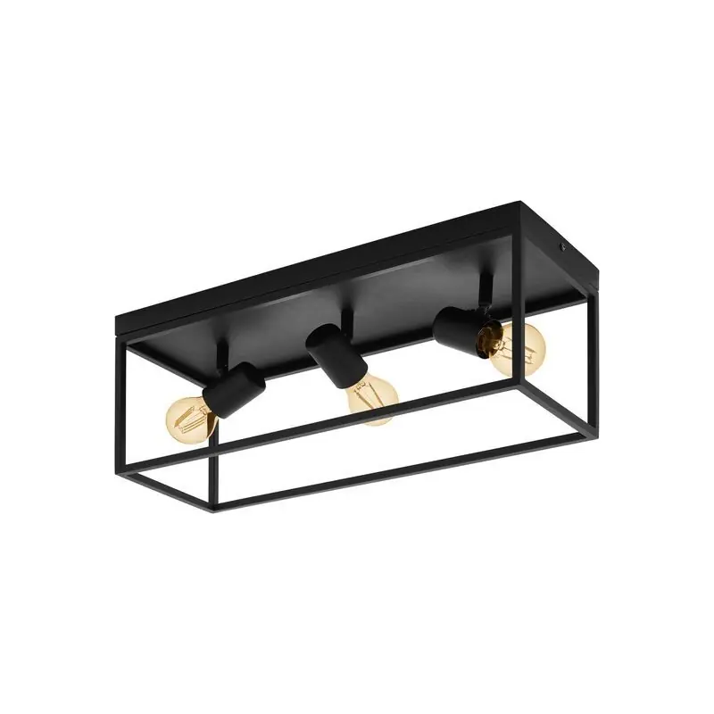 Schwarze industrielle Deckenlampe Stahl, Tyrza Begrenztes Angebot