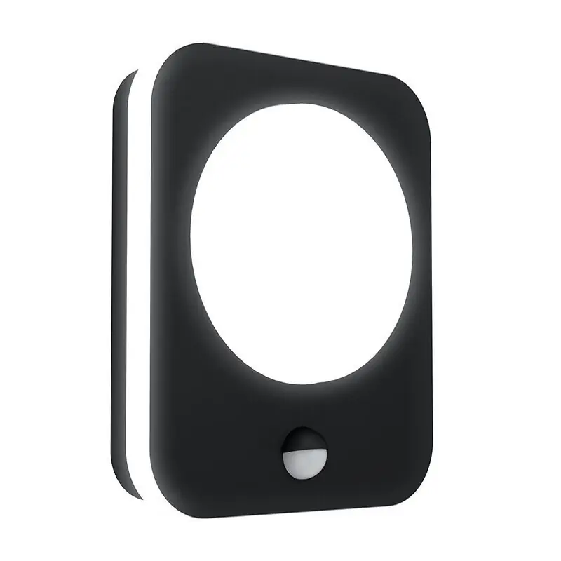 Nur Heute Schwarze moderne Außen Wandleuchte mit Bewegungsmelder Aluminium, Luut, 9W, 3000K LED, IP44