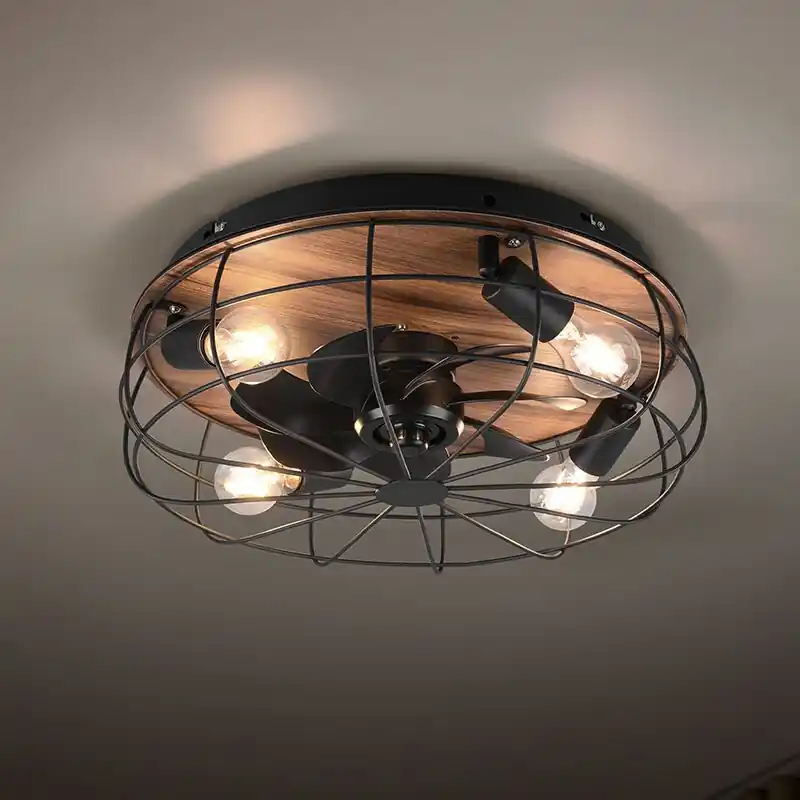 Top-Angebot Schwarze Deckenventilator Modern, Roberto, mit Fernbedienung