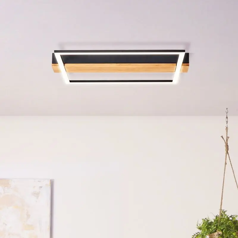 Holz Deckenlampe Schwarz, Fannie, 24W, 3000K LED Markenprodukt