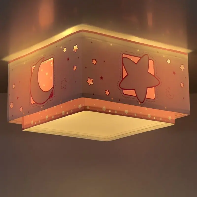 Markenware Rosa Kinderzimmer Deckenleuchte Kunststoff, Moon and stars