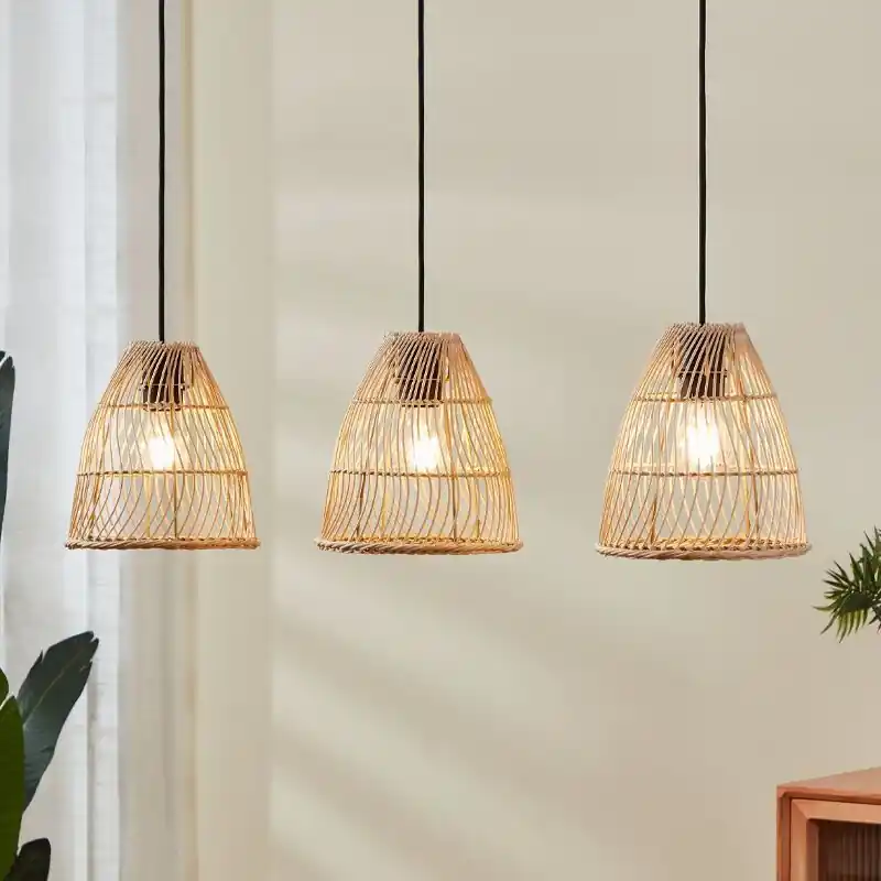 Holz Pendelleuchte Braun, Wilfried Schneller Versand