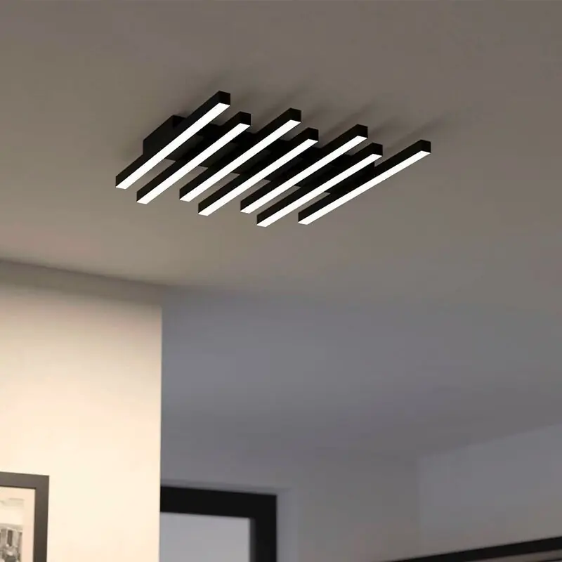 Schwarze moderne Deckenlampe Aluminium, Iona, 25,6W, warm- bis kaltweiß einstellbare LED, 3-stufig dimmbar Neuheit