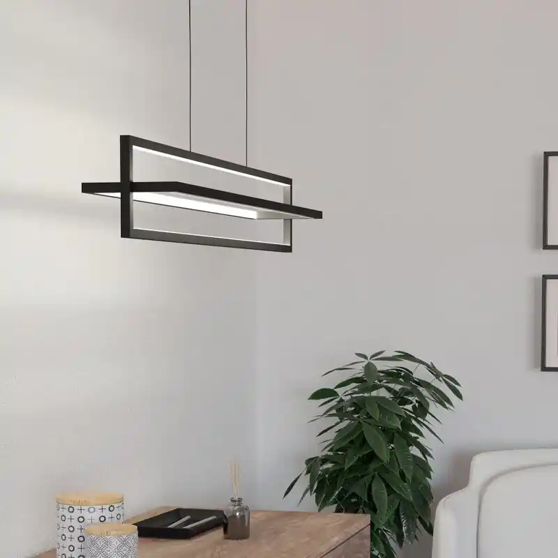 Schwarze moderne Pendelleuchte Aluminium, Lianne, 34W, warm- bis kaltweiß einstellbare LED, 3-stufig dimmbar Preis Gesenkt