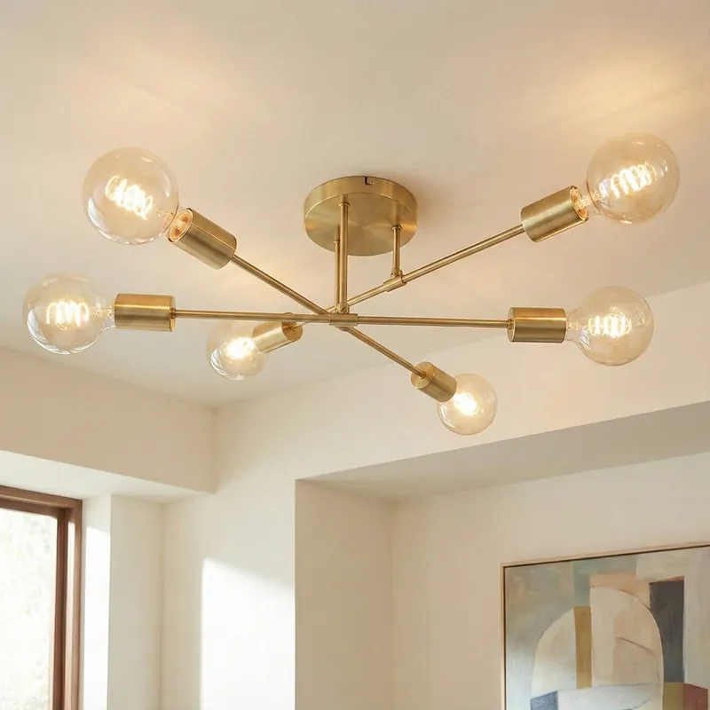 Moderne Deckenleuchte Gold, Amos Sonderaktion