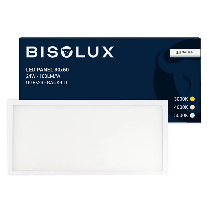 Aktuell LED Panel 60x30 - 100 lm/W - UGR<23 - Einstellbares Weiß - Back-lit