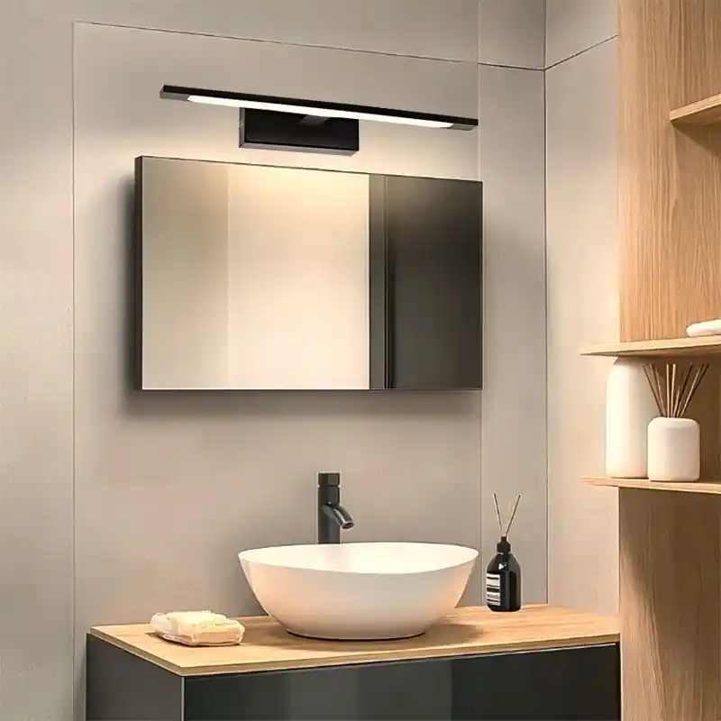Saisonangebot Moderne Spiegelbeleuchtung Schwarz, Steffy, 6W, 2700K LED, IP44