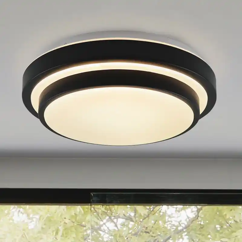 Moderne Badezimmer Deckenleuchte Schwarz, Jaro, 12W, 3000K LED, IP44 Sofort Bestellen