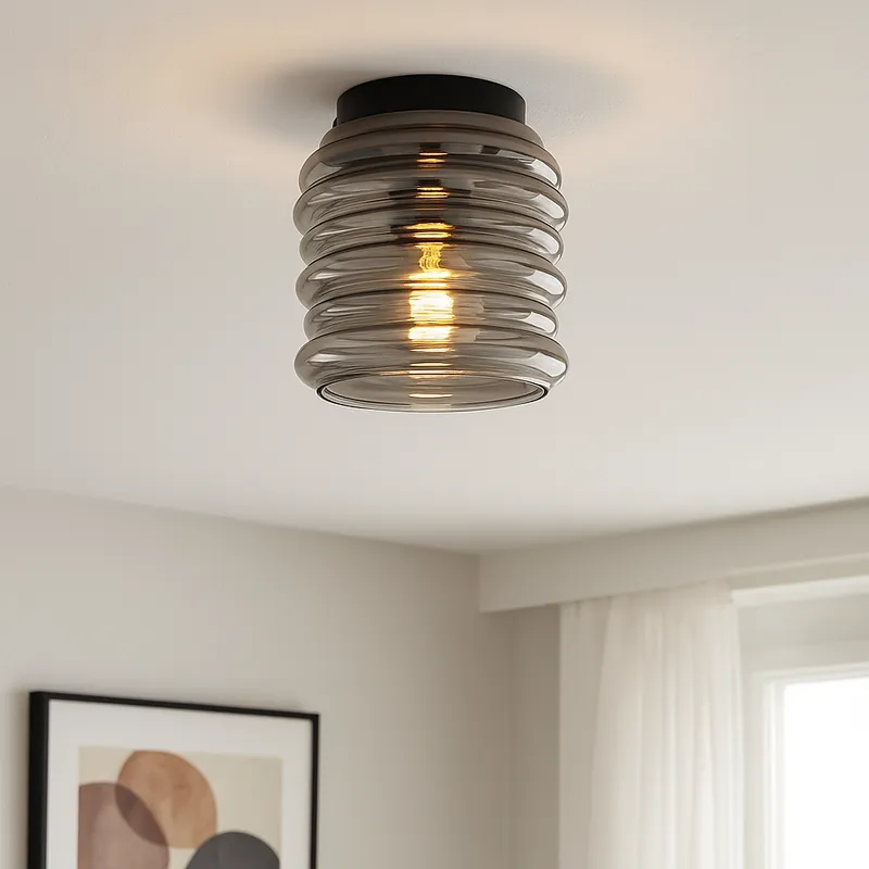 Glas Deckenleuchte Grau, Karen Highlight