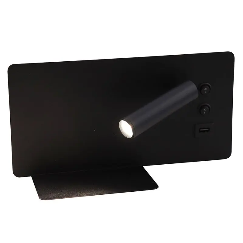 Moderne Wandleuchte Schwarz, Stanley, 10W, 4000K LED, mit Schalter Aktuell
