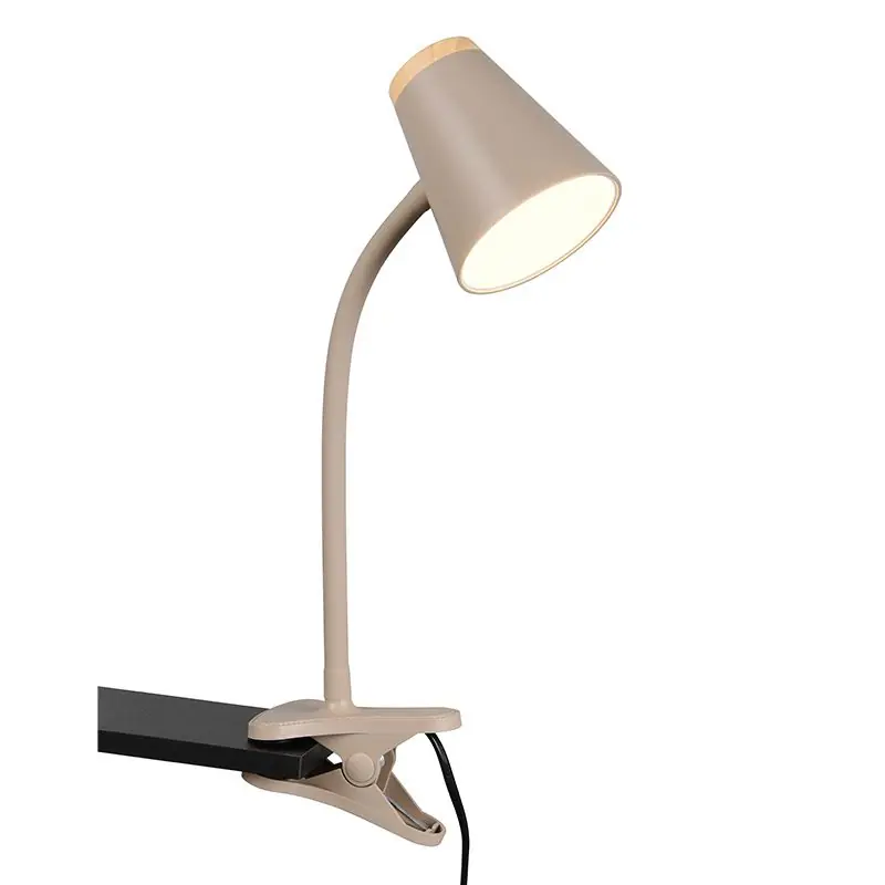 Braune Klemmleuchte Modern, Rahul, 4,5W, 3000K LED, mit Schalter Abverkauf