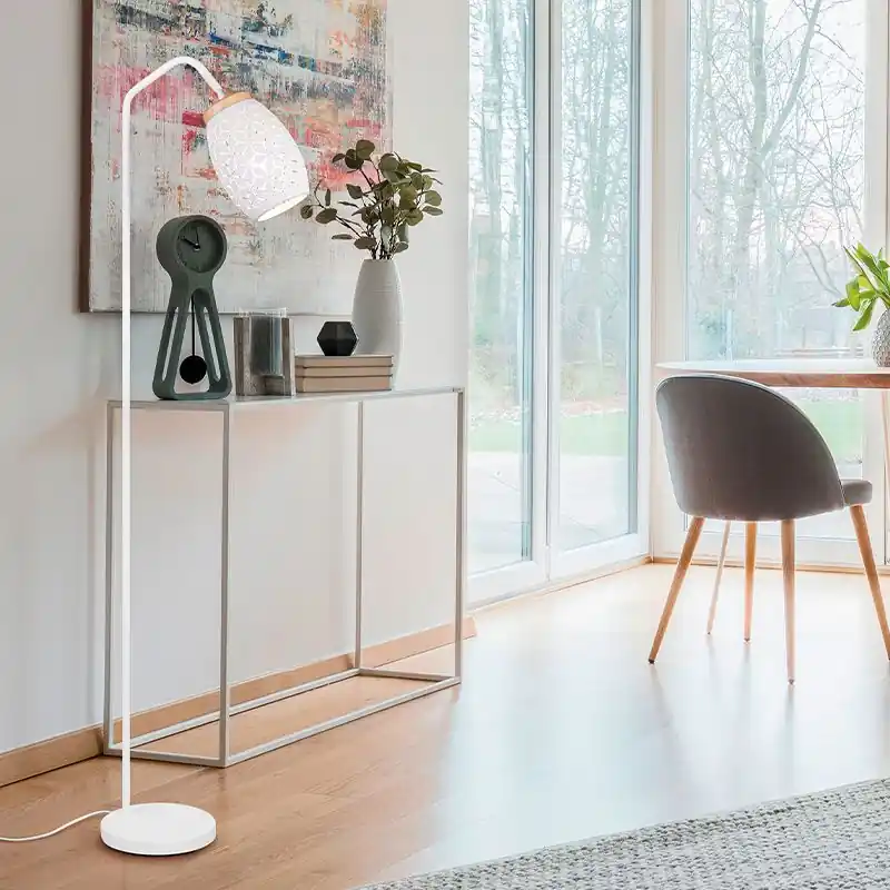Weiße Stehlampe Modern, Delana, mit Schalter Top-Seller
