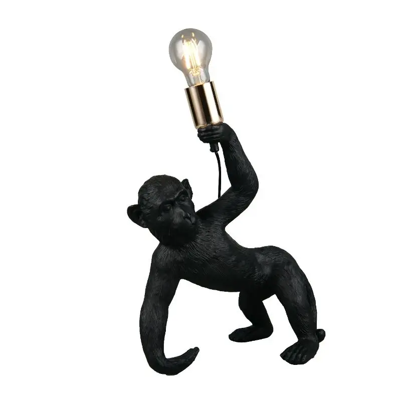 Sonderangebot Schwarze Tischleuchte Kunststoff, Macaca