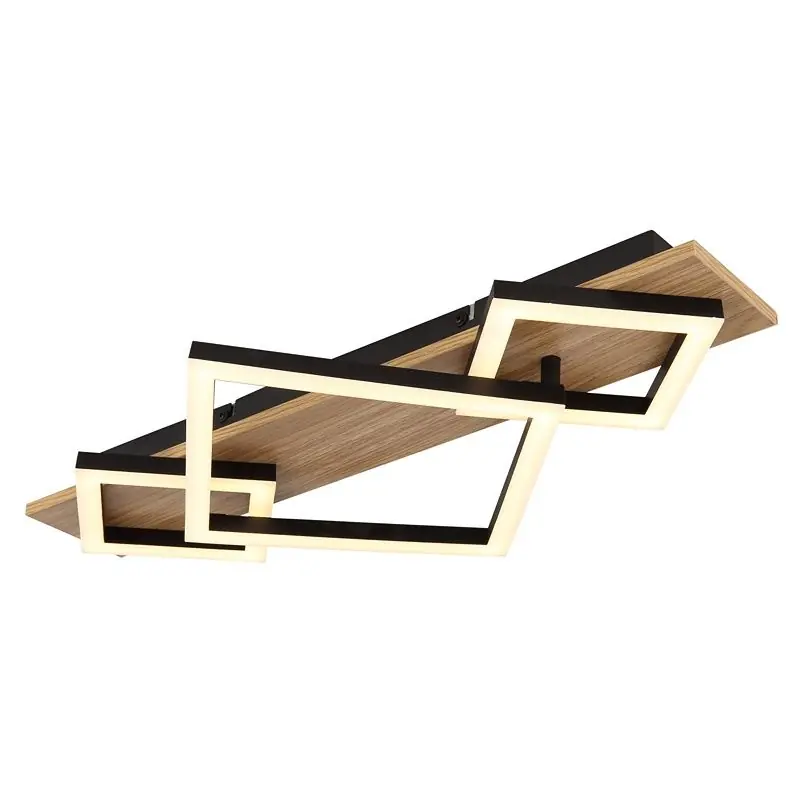 Schwarze design Deckenleuchte Metall, Beniamino, 24W, 3000K LED Echt