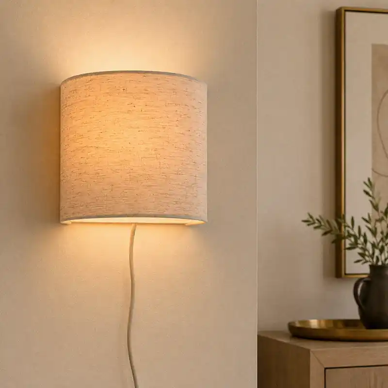 Japandi Wandleuchte Beige, Timmy, mit Schalter Heißes Angebot