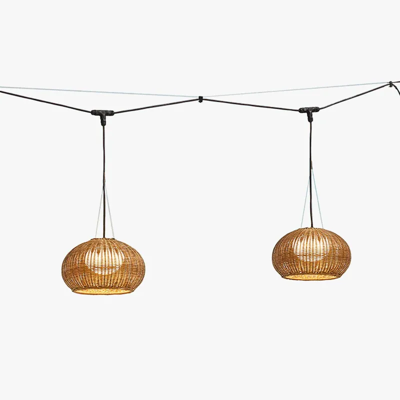 Ritta Design LED Außenpendelleuchte Garten/Terrasse/Flur Bambus&Acryl 16CM Meistverkauft