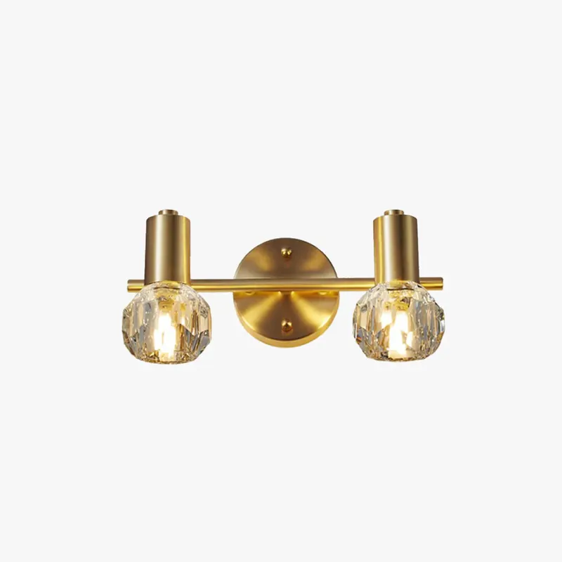 Zertifiziert Kristy Luxus Globe LED Wandleuchte Gold Bade/Schlafzimmer Metall Kristall 2/3 Licht