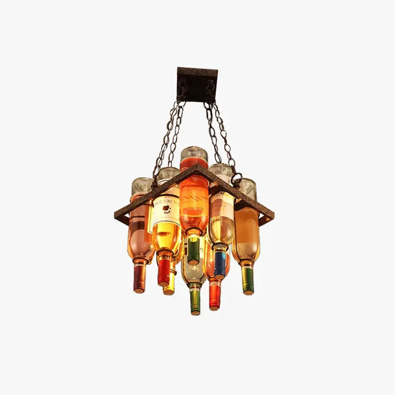 Nur Für Kurze Zeit Valentina Antik Pendelleuchte, Weinflasche, Metall/Glas, Farbenfroh, Schlafzimmer 31CM