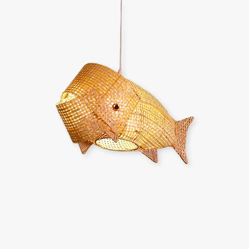 Kracherpreis Muto Design LED Pendelleuchte Holz Ess/Schlaf/Kinderzimmer Rattan