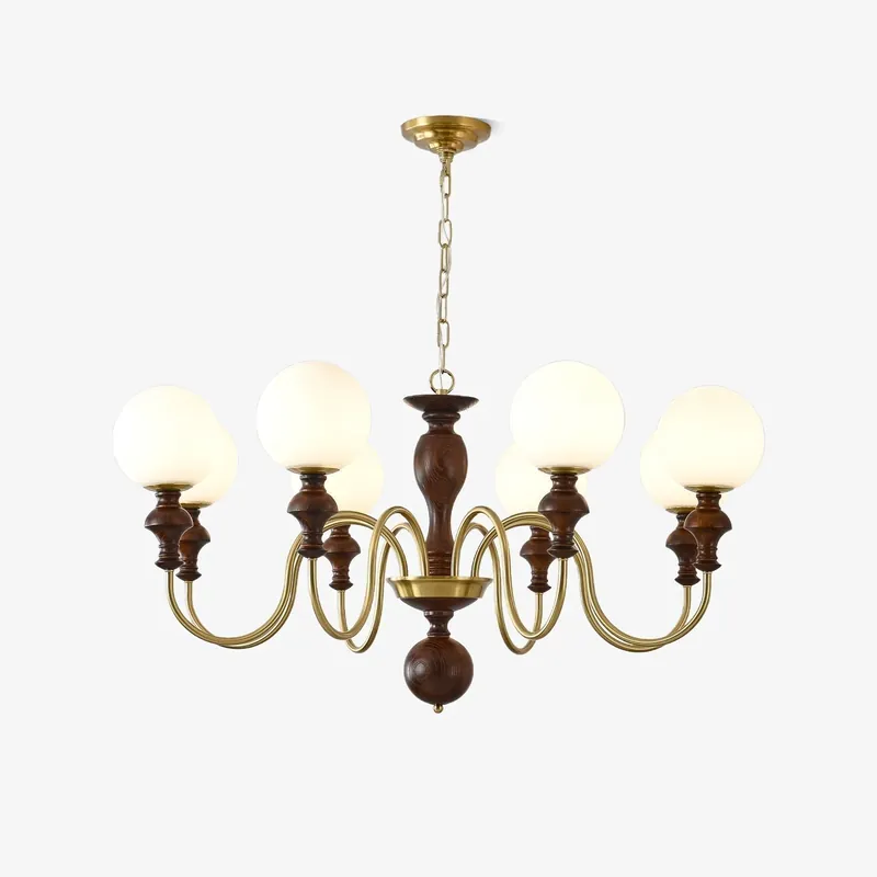 Schneller Versand Lustra Kronleuchter Holz Messing Zeitlos Globus 3 Köpfe ∅ 27.6″ x H 18.5″