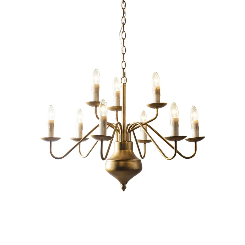 Blikuvyu Vintage Industrieller Messing-Kronleuchter Highlight