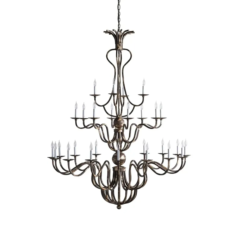 Garantierte Lieferung Bolt Industrieller Vintage-Luxus-Kronleuchter aus Bronze 9 Köpfe D 81cm x H 89cm