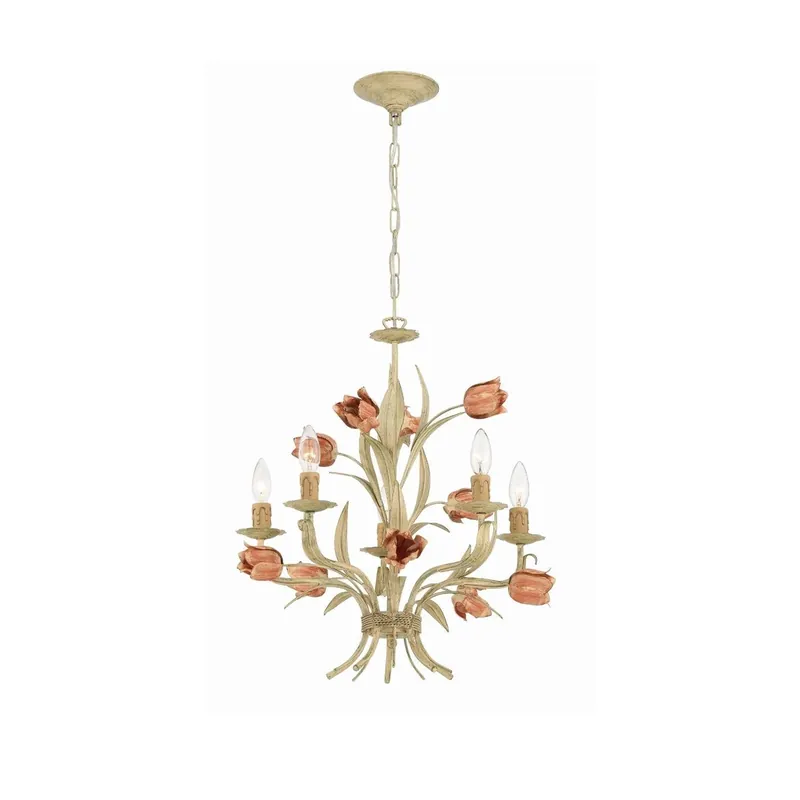 Cacaryra Klassische Kunst Salbei Rose Kronleuchter 3-fach D 35cm x H 38cm Preisreduziert