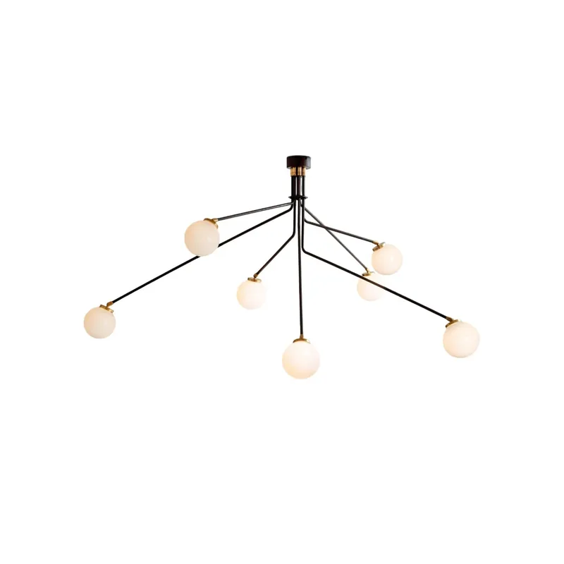 Schneller Versand Vatnuvyo Deckenleuchte aus Messingglas 3 Köpfe D 75cm x H 42.5cm
