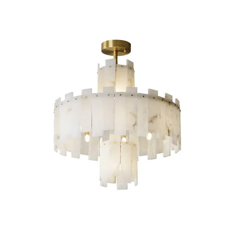 Preisknaller Zosolia Luxus Messing Alabaster Kronleuchter