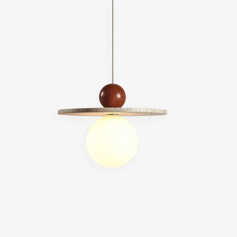 Echt Marcio Pendelleuchte Travertin Glas