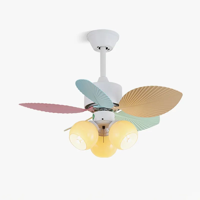 Liora Deckenventilator mit bunter Glasbeleuchtung Modell A ∅ 30″ x H 11.8″ Expressversand