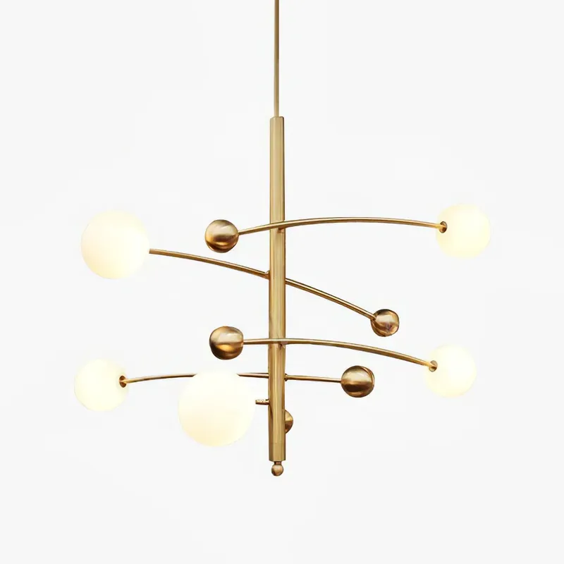Rabatt Lustra Kronleuchter Messing Vertikalstrahl Globus ∅ 70cm x H 66cm