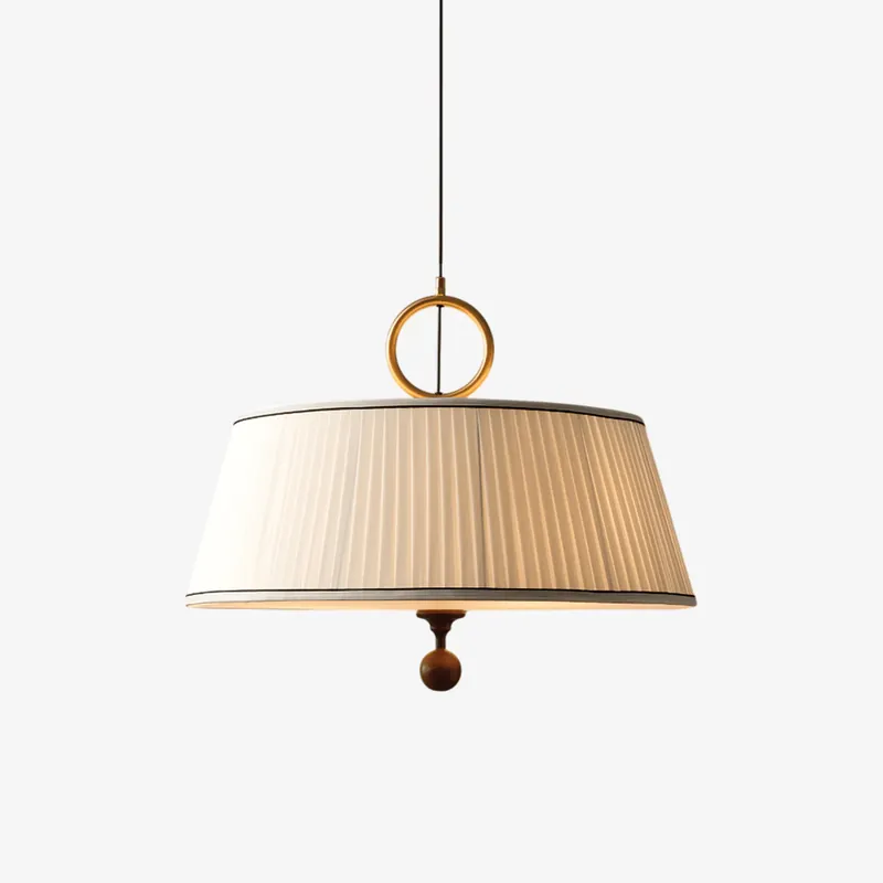 Zavaran Traditionelle Naturholz Stoff Pendelleuchte ∅ 35 cm x H 43 cm Direktkauf