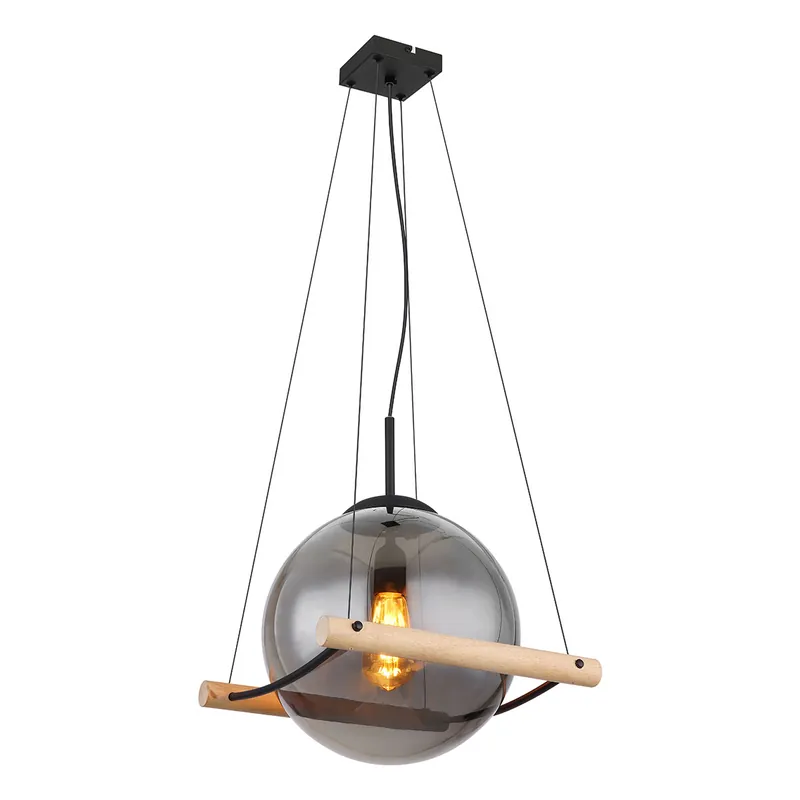 Angebot Moderne schwarze Metall-Hängelampe Globo Leona