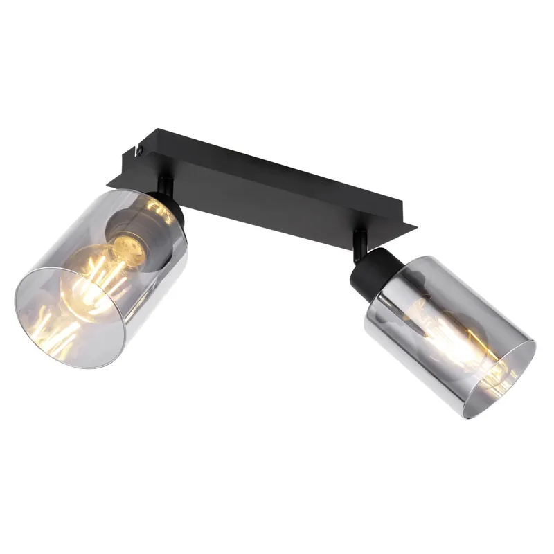 Stilvolle schwarze Spotlight mit Rauchglas-Schirm Hadera Markenware